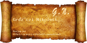 Gréczi Nikolett névjegykártya